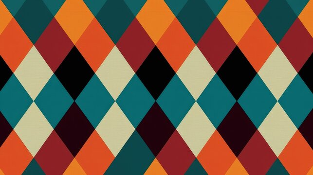 Argyle pattern interlocking squares background