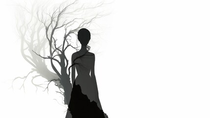 Minimalist wallpaper with ghostly silhouette