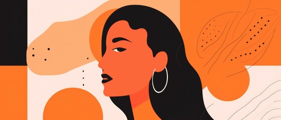 Modern illustration with bold lines in minimalist style