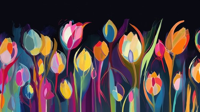 Colorful abstract flowers