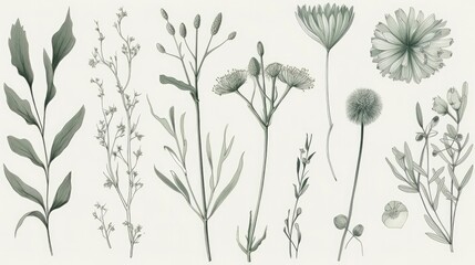 Minimal floral design on dark background
