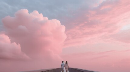 Soft pink sky at sunset