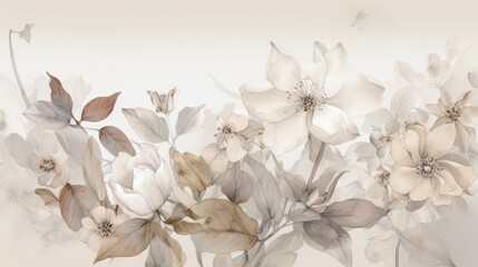Delicate Soft Drawings of Blooming Flowers