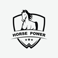Elegant horse icon. Royal stallion logo. Equine stables sign. Equestrian brand emblem with slogan template