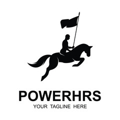 Elegant horse icon. Royal stallion logo. Equine stables sign. Equestrian brand emblem with slogan template - obrazy, fototapety, plakaty