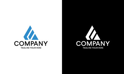 letter le triangle logo design vector on a black and white background.