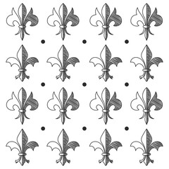 Seamless pattern background with lys flower symbols Vector