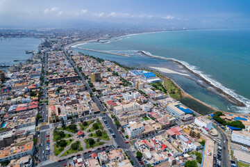 Aerial view of the District of La Punta, located in Callao.