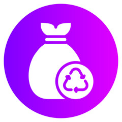 Fototapeta premium recycle bag gradient icon