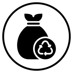 recycle bag glyph icon