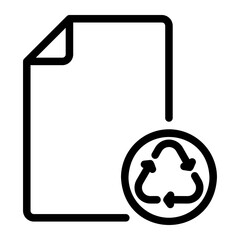recycled paper line icon