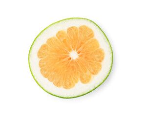 Tasty piece of sweetie isolated on white, top view