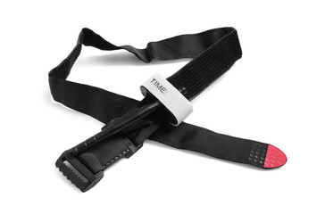First aid tourniquet isolated on white. Medical equipment