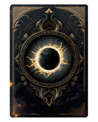 moon tarot card vector illustration isolated on a transparent background Generative Ai