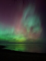 aurora over the lake