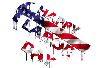 LABOR DAY ILLUSTRATION DRIPPING PAINT EFFECT