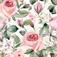 Nature rose flower pattern design line, arts. Hand drawn outline design for fabric , print, cover, banner and invitation . Generative ai.