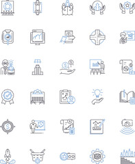 Trusrthy and reliable line icons collection. Dependable, Honorable, Loyal, Authentic, Steadfast, Consistent, Reliable vector and linear illustration. Trusrthy,Genuine,Credible outline signs set
