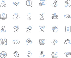 Firm Achievements line icons collection. Records, Milests, Awards, Triumphs, Accomplishments, Victories, Successes vector and linear illustration. Achievements,Breakthroughs,Landmarks outline signs