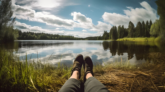 Lakeside Tranquility: A Relaxing Retreat, AI Generative