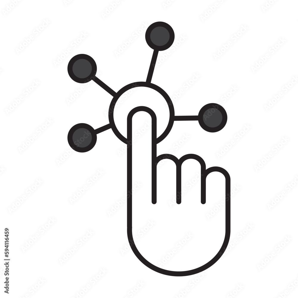 Poster management vector icon. artificial intelligence symbols in white background. graphic icons element