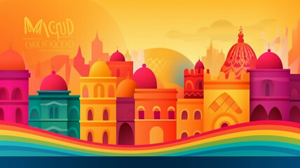 Vector gradient coloroful background banner or wallpaper for cinco de mayo celebration.