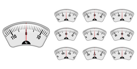 realistic bathroom scale for weighing machine isolated - 