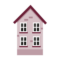 Retro cartoon house, great design for any purposes. Vector illustration.