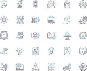 Dedication and Commitment line icons collection. Loyalty, Persistence, Tenacity, Devotion, Determination, Passion, Perseverance vector and linear illustration. Faithfulness,Endurance,Sacrifice outline