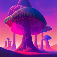 Explore a Dream-Like World of Neon-Colored Fungi