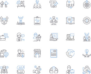 Personnel growth line icons collection. Development Learning Advancement Improvement Progress Skill-building Growth Training Education Enrichment Expansion Promotion Advancement Enhancement