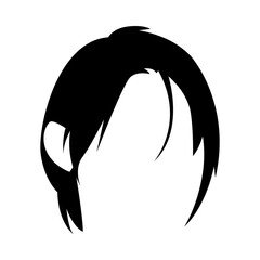 silhouette of girl short hairstyle. concept of beauty, salon, woman, fashion. isolated on white background. silhouette illustration.