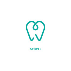 Line dental icon vector