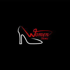 Women shoes logo template vector