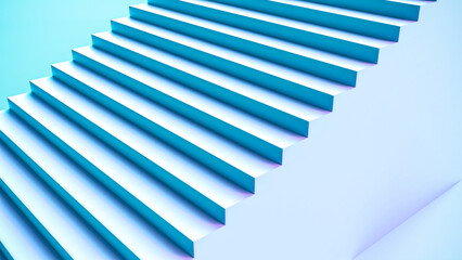 青白い階段の3Dイラストレーション