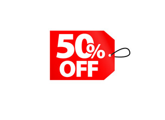 Red 50% OFF Tag