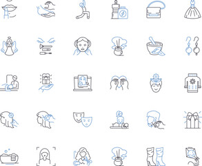 Nail salon line icons collection. Manicure, Pedicure, Nails, Polish, Art, Gel, Shape vector and linear illustration. Color,Design,Acrylic outline signs set