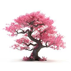 Fototapeta premium a cherry blossom tree made in japan sitting on a white background created with Ai software