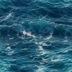 Fototapeta na wymiar The Blue Ocean Water Seamless texture captures the peaceful and refreshing essence of the sea with its shimmering waves and tranquil blue color, creating a serene and calming atmosphere.
