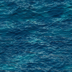 Obraz premium The Blue Ocean Water Seamless texture captures the peaceful and refreshing essence of the sea with its shimmering waves and tranquil blue color, creating a serene and calming atmosphere.