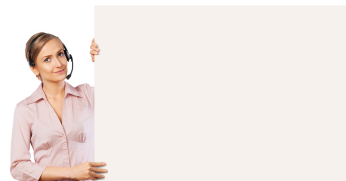 Close-up of a young woman holding signboard