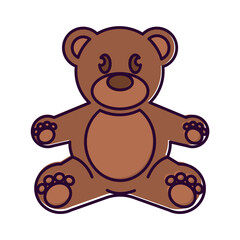 Isolated colored teddy bear toy icon Vector