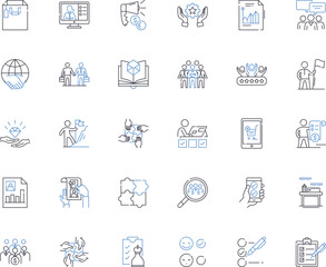 Risk assessment line icons collection. Risk, Probability, Vulnerability, Hazard, Evaluation, Uncertainty, Mitigation vector and linear illustration. Analysis,Contingency,Assessment outline signs set