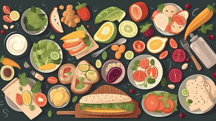 Wholesome Bites: A Vibrant Journey through Healthy Food, AI Generative