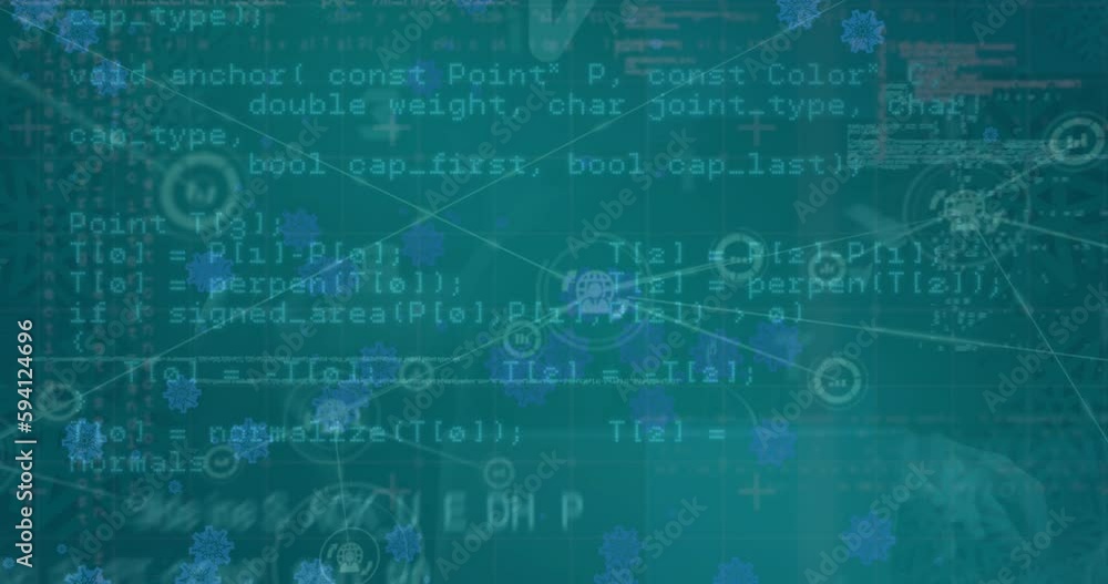 Poster animation of connections and data processing