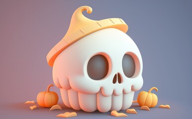 cute hallowen skeleon [generative AI]