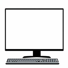 Fototapeta premium desktop computer monitor with keyboard