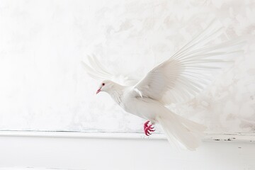 graceful white bird soaring in the sky. Generative AI