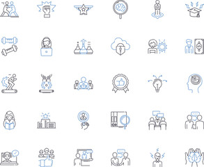 Knowledge industry line icons collection. Education, Learning, Training, Expertise, Cognition, Awareness, Insight vector and linear illustration. Intelligence,Wisdom,Scholarship outline signs set
