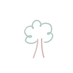 Tree sketch hand drawing, Illustration digital art.